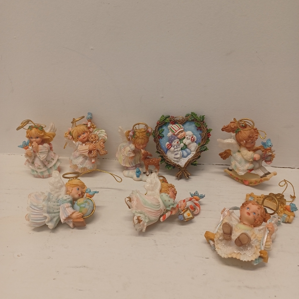 Ashton-Drake Holly Day Angels Heiloom Holiday / Polar Pals Ornaments Set Of 8